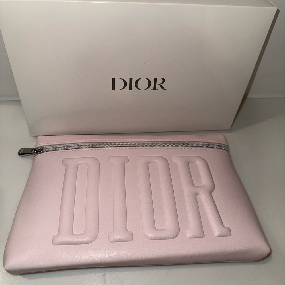 New Dior embossed light Pink Pouch